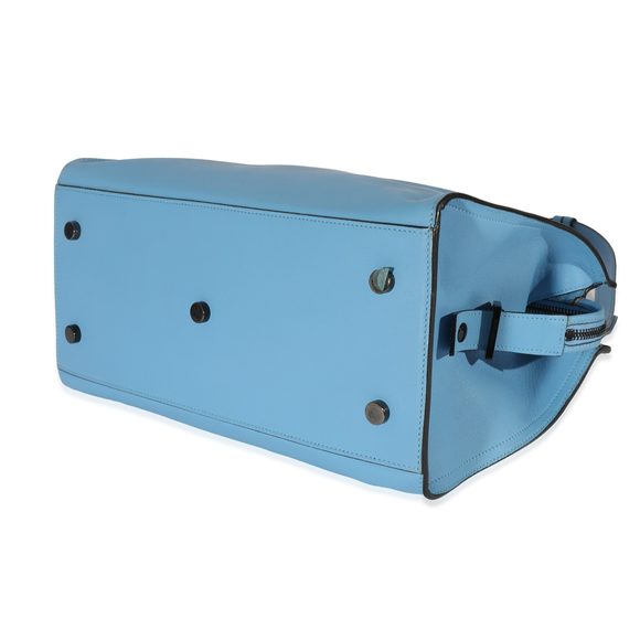 Saint Laurent Blue Leather Downtown Cabas Tote - Picture 7 of 8